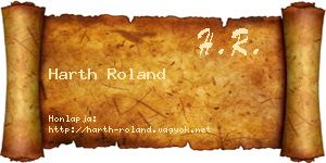Harth Roland névjegykártya